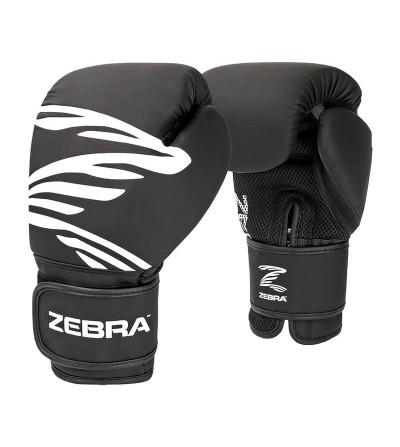 Pack de 3 guantes de boxeo Zebra en color negro. Bushi Sport